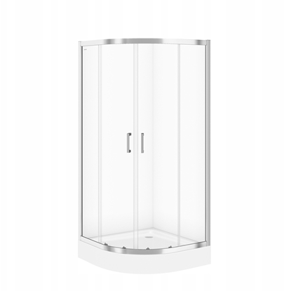 Picture of Cersanit (kabiny prysznicowe z brodzikiem) SET B162: Kabina BASIC póokrga - (90x185), z brodzikiem TAKO - (90x16) (S601-118)