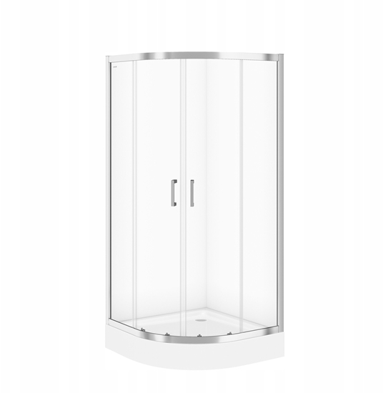 Picture of Cersanit (kabiny prysznicowe z brodzikiem) SET B162: Kabina BASIC póokrga - (90x185), z brodzikiem TAKO - (90x16) (S601-118)