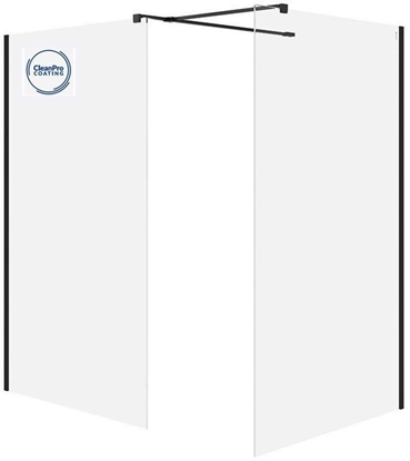Picture of Cersanit (kabiny walk-in) SET B797: Kabina walk-in MILLE czarny 120x90x200 (S601-184)