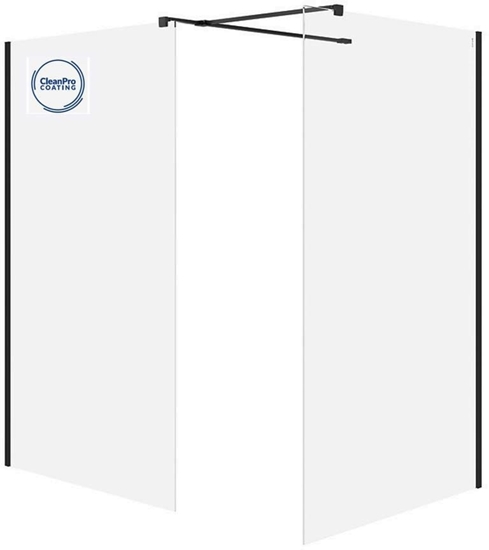 Picture of Cersanit (kabiny walk-in) SET B797: Kabina walk-in MILLE czarny 120x90x200 (S601-184)