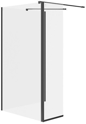 Picture of Cersanit (kabiny walk-in) SET B801: Kabina walk-in MILLE z ruchom ciank czarny 90x100x30x200 (S601-188)