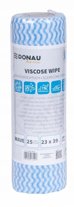 Picture of cierka DONAU HOME, z wiskoz 70%, rolka, fala, 23x39cm, 25 listków, niebieska