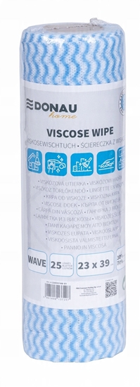Picture of cierka DONAU HOME, z wiskoz 70%, rolka, fala, 23x39cm, 25 listków, niebieska