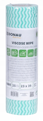Picture of cierka DONAU HOME, z wiskoz 70%, rolka, fala, 23x39cm, 25 listków, zielona