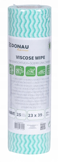 Picture of cierka DONAU HOME, z wiskoz 70%, rolka, fala, 23x39cm, 25 listków, zielona