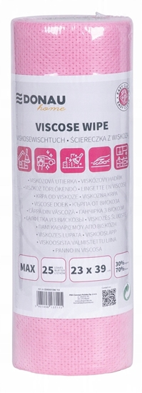 Picture of cierka DONAU HOME, z wiskoz 70%, rolka, max, 23x39cm, 25 listków, róowa