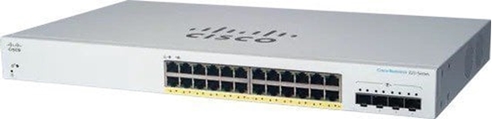 Picture of Cisco Cisco switch CBS220-24FP-4X, 24xGbE RJ45, 4x10GbE SFP+, PoE+, 382W - REFRESH