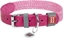 Attēls no Collar Obroa dla psa z naturalnej skóry i baweny recyklingowej z kodem QR Waudog Classic rozmiar L, róowa