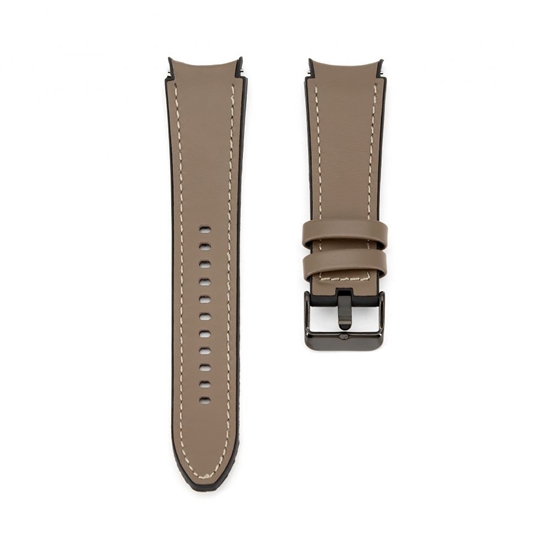 Picture of Connect 20mm Silicone Patch Leather Watch Strap (130mm M/L) Taupe