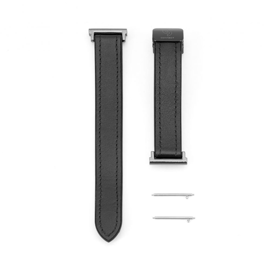 Picture of Connect 22mm Silicone Leather Watch Strap with Magnetic Black