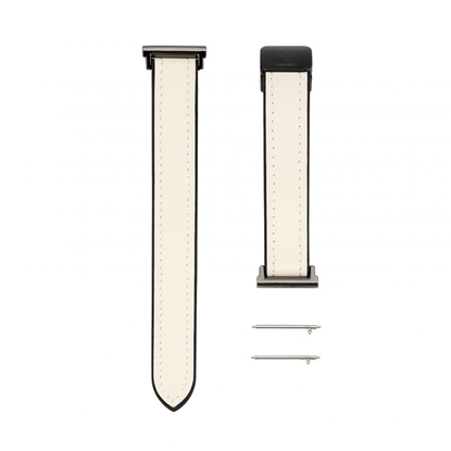 Picture of Connect 22mm Silicone Leather Watch Strap with Magnetic White