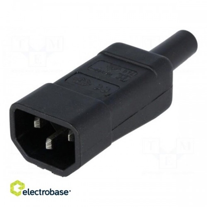 Picture of Connector: AC supply; plug; male; 10A; IEC 60320; C14 (E); straight