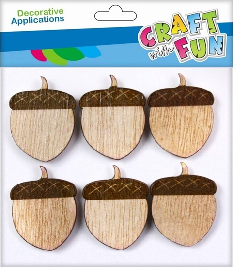 Picture of Craft with Fun OZDOBA DEK DREW SPRZYL ZOLADZ 6SZT CF 12/432