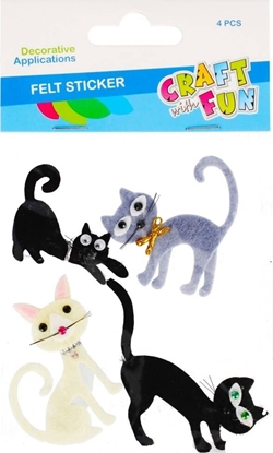 Attēls no Craft with Fun OZDOBA DEK FILC KOTKI SPRZYL 4SZT CF PBH 12/144