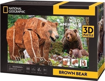 Attēls no Cubic Fun CUBIC FUN PUZZLE 3D NATIONAL GEOGRAPHIC ZAGROONE ZWIERZTA - NIEDWIED BRUNATNY