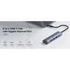 Picture of Cudy UH605 USB-C 5-in-1 Hub Gigabit LAN 3x USB-A 3.0 Power Input Aluminum Grey