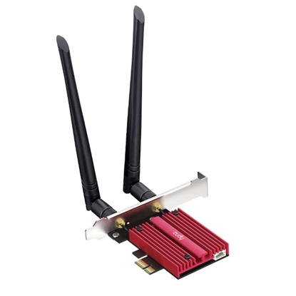 Attēls no Cudy WE9300 UltraConnect BE9300 WiFi 7 Bluetooth 5.4 PCIe Adapter Intel BE200 Tri Band Heatsink Antennas Black