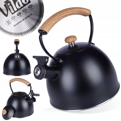 Attēls no Czajnik z gwizdkiem stalowy czarny 2,5 l