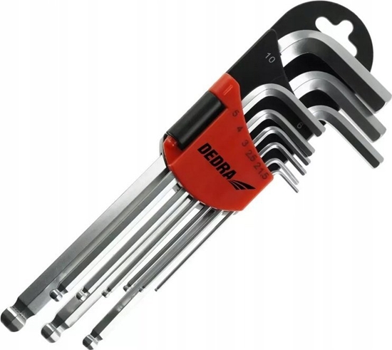 Изображение Dedra Klucze szecioktne kulka dugie 1.5-10mm zestaw 9szt, CRV