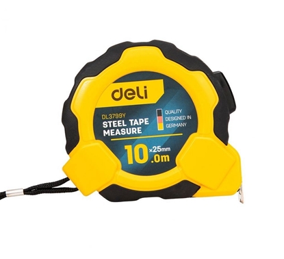 Изображение Deli Tools Steel Measuring Tape 10m/25mm Deli Tools EDL3799Y (yellow)
