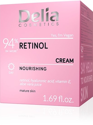 Attēls no Delia Retinol - 94% skadników z natury - Odywczy krem na dzie o dziaaniu odmadzajcym 50ml