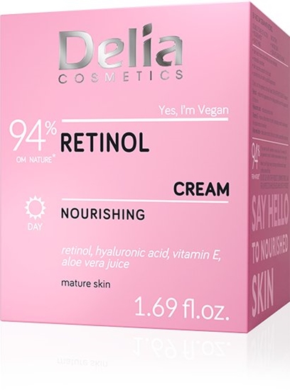 Picture of Delia Retinol - 94% skadników z natury - Odywczy krem na dzie o dziaaniu odmadzajcym 50ml