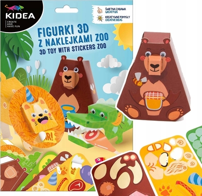 Picture of Derform ZEST KREAT FIGURKI 3D ZOO NAKLEJ 180X260 KIDEA