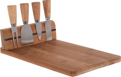 Attēls no Deska do krojenia Excellent Houseware do serwowania bambusowa z noami do serów 30x21cm