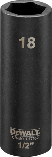 Изображение Dewalt nasadka 18mm 1/2c impact socket deep