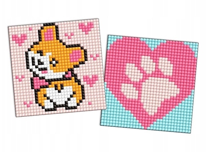 Attēls no Diamentowa mozaika na naklejce IDEYKA, 9x9 cm, kids, corgi, 2 szt.