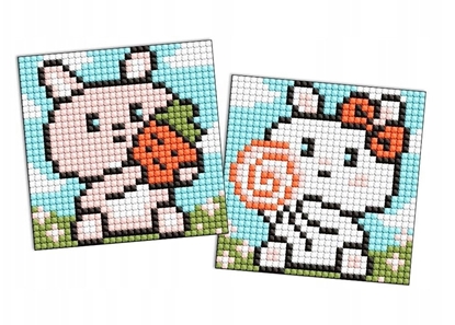 Attēls no Diamentowa mozaika na naklejce IDEYKA, 9x9 cm, kids, liczne króliczki, 2 szt.