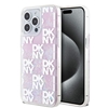 Picture of DKNY - DKNY Liquid Glitter Checkered Pattern Case for iPhone 15 Pro Max Pink