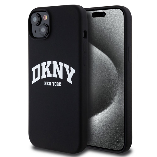 Picture of DKNY - DKNY Liquid Silicone Arch Logo MagSafe Case for iPhone 15 Plus Black