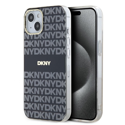 Attēls no DKNY - DKNY PC/TPU Repeat Pattern Tonal Stripe Magsafe Case for iPhone 13 Black
