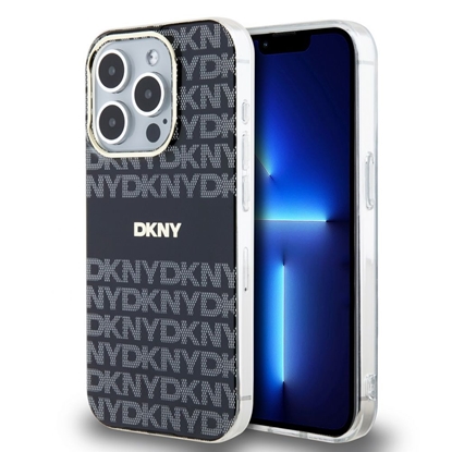 Attēls no DKNY - DKNY PC/TPU Repeat Pattern Tonal Stripe Magsafe Case for iPhone 14 Pro Black