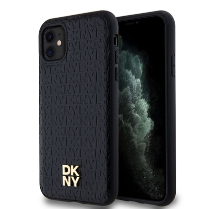 Attēls no DKNY - DKNY PU Leather Repeat Pattern Stack Logo MagSafe Case for iPhone 11 Black