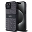 Attēls no DKNY - DKNY PU Leather Repeat Pattern Tonal Stripe Case for iPhone 15 Black