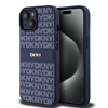Изображение DKNY - DKNY PU Leather Repeat Pattern Tonal Stripe Case for iPhone 15 Blue