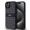 Изображение DKNY - DKNY PU Leather Repeat Pattern Tonal Stripe Case for iPhone 15 Plus Black