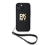 Attēls no DKNY - DKNY PU Leather Stack Logo Wrist Strap Case for iPhone 13 Black