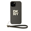 Изображение DKNY - DKNY PU Leather Stack Logo Wrist Strap Case for iPhone 13 Brown