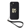 Изображение DKNY - DKNY PU Leather Stack Logo Wrist Strap Case for iPhone 14 Black