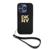 Изображение DKNY - DKNY PU Leather Stack Logo Wrist Strap Case for iPhone 14 Pro Max Black