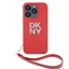 Picture of DKNY - DKNY PU Leather Stack Logo Wrist Strap Case for iPhone 14 Pro Max Red