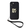 Изображение DKNY - DKNY PU Leather Stack Logo Wrist Strap Case for iPhone 15 Black