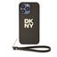 Attēls no DKNY - DKNY PU Leather Stack Logo Wrist Strap Case for iPhone 15 Pro Brown