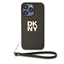 Изображение DKNY - DKNY PU Leather Stack Logo Wrist Strap Case for iPhone 15 Pro Max Brown