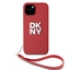 Изображение DKNY - DKNY PU Leather Stack Logo Wrist Strap Case for iPhone 15 Red