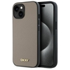 Изображение DKNY DKHMP15SPGHLME iPhone 15 6.1" beige/beige hardcase Grained Metal Logo MagSafe