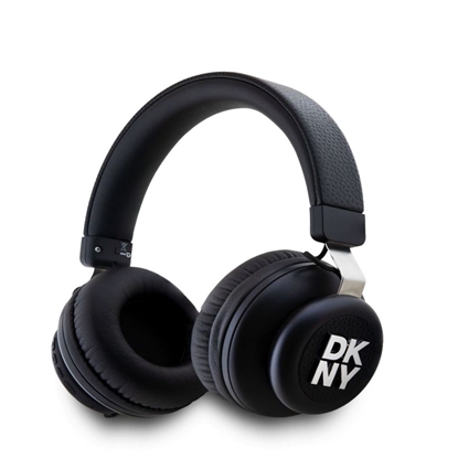 Attēls no DKNY PU Leather Stack Logo Wireless Headphone Black